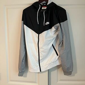Nike Black and White Hooded Jacket